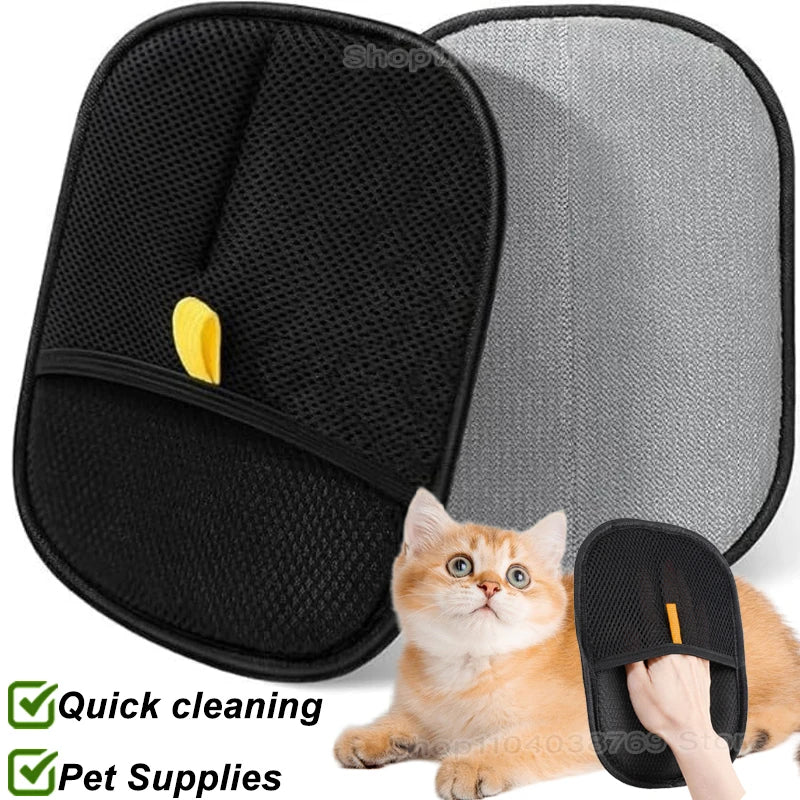 Electrostatic Grooming Gloves – Pet Hair Remover for Dogs and Cats