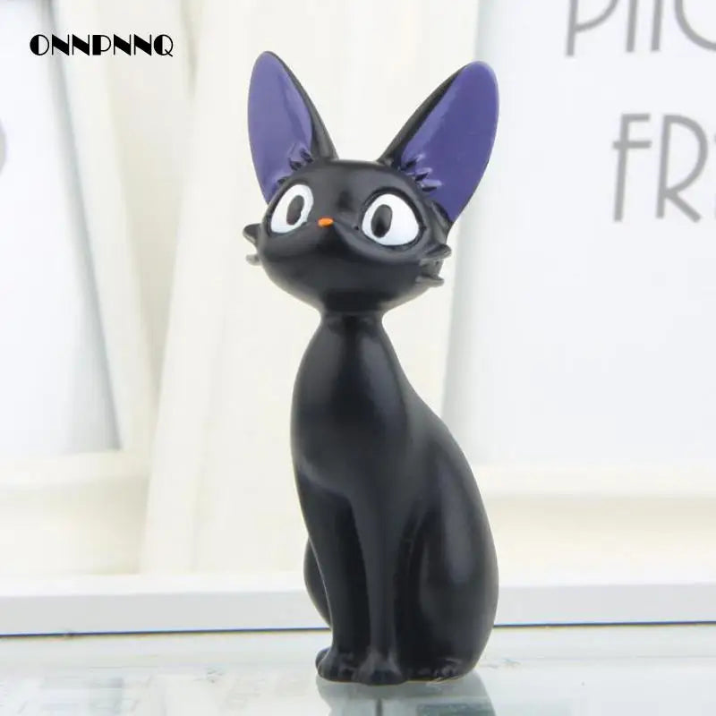 Black Cat Resin Miniature – Kawaii Anime Figurine for Fairy Garden Decor
