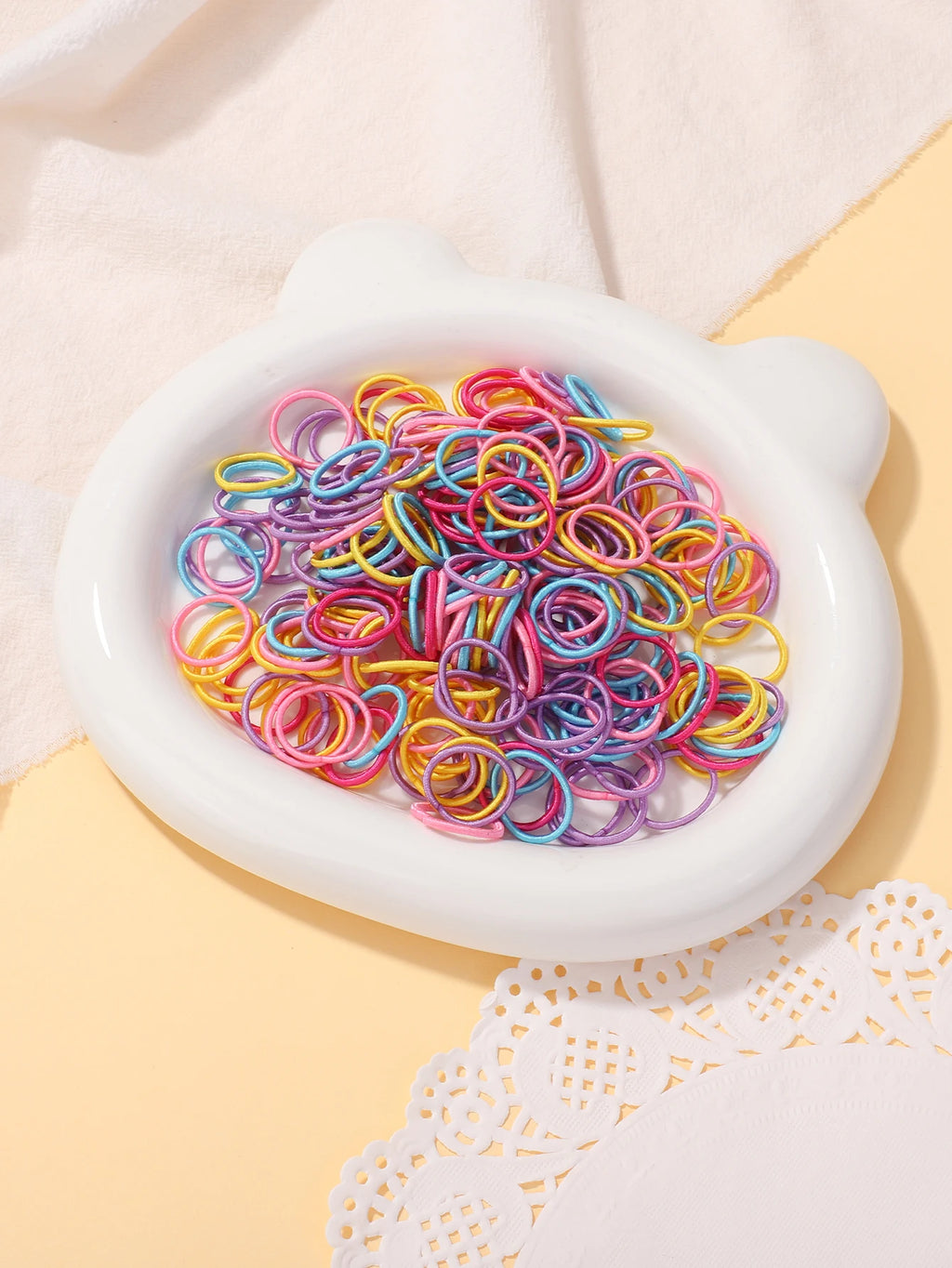 Colorful Nylon Hair Ties – 2cm Elastic Rubber Bands for Baby Girls