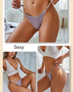 Cotton Low Rise Briefs – Metal Ring Hollow Panties for Women M-2XL