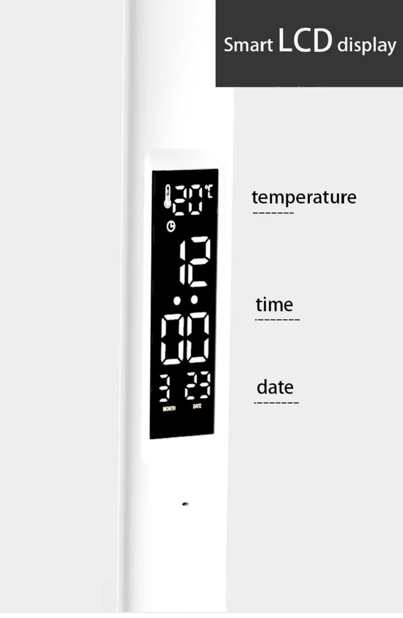 LED Desk Lamp – Rechargeable Touch Light with Alarm and Thermometer for Study