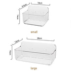 Transparent PET Storage Rack – Adhesive Wall Mounted Shelf for Bathroom Kitchen