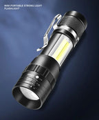 USB Rechargeable Mini Flashlight – Zoomable COB Torch for Camping and Emergency
