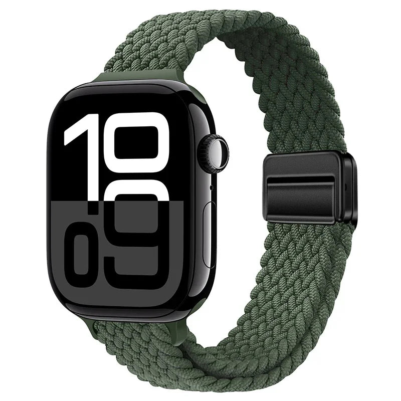 Braided Nylon Loop Watch Band – Magnetic Adjustable Bracelet for Apple iWatch
