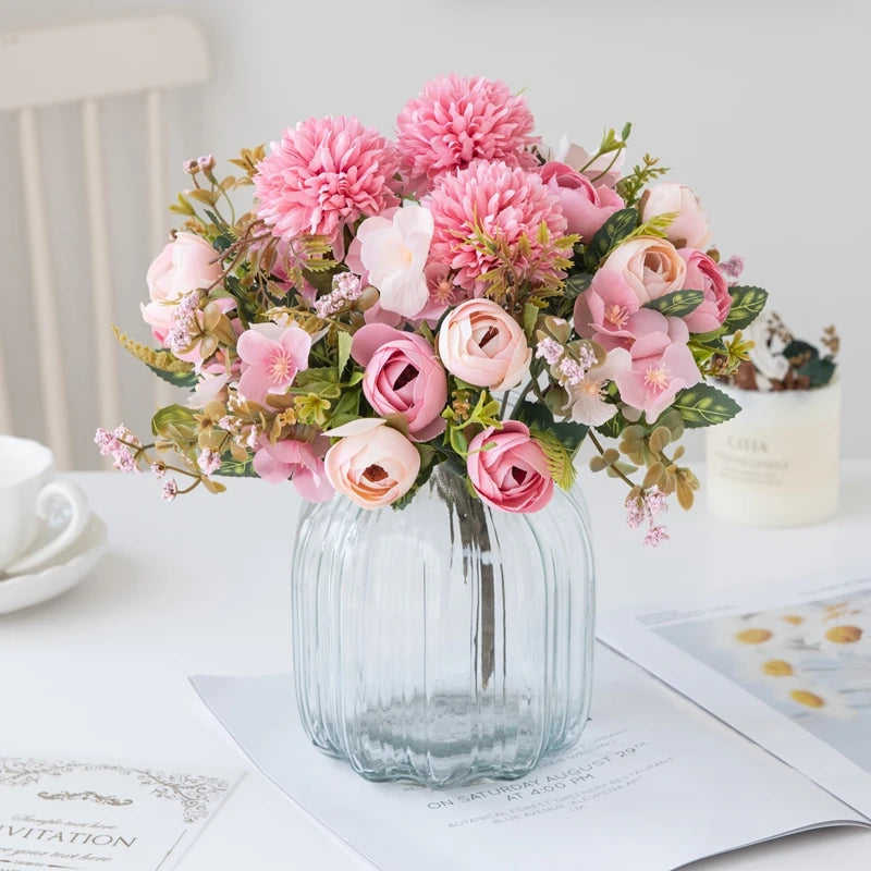 Silk Tea Rose Buds – Artificial Floral Decor for Wedding Bouquets and Crafts