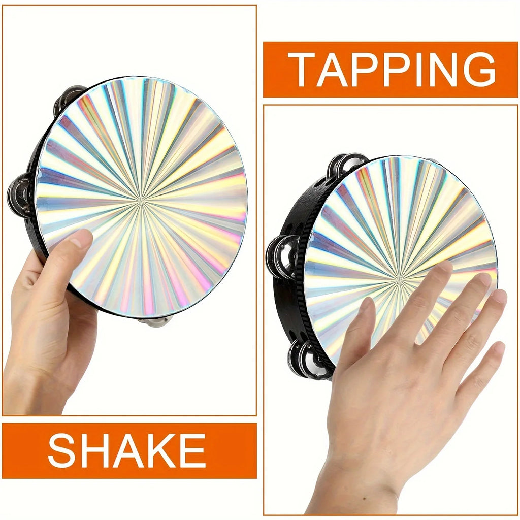 Double Row Radiant Tambourine – Handheld Rhythm Percussion for Music Education