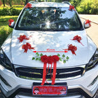 Silk Flower Wedding Car Decoration Kit – Floral Ribbons for Bridal Vehicles