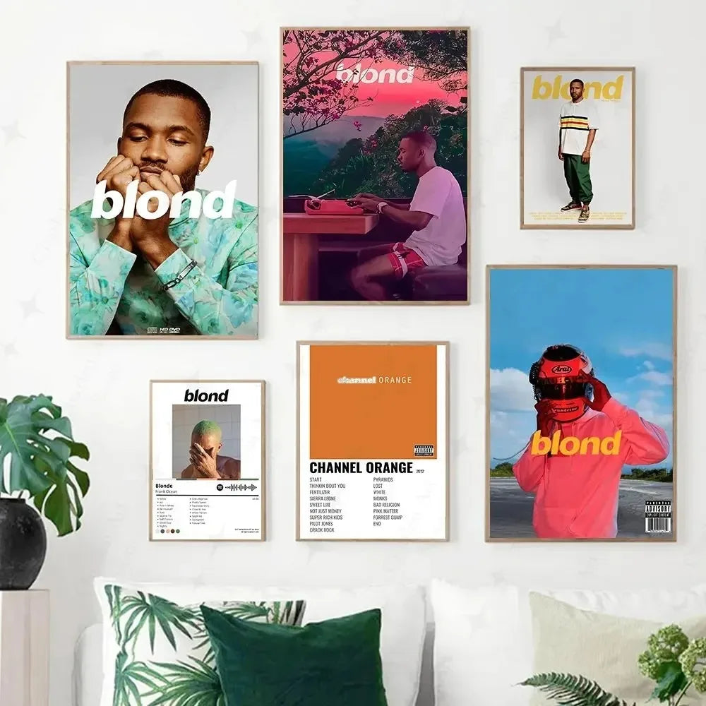 Frank Ocean Music Art Prints – Blonde Rap Poster Set for Bedroom Wall Decor