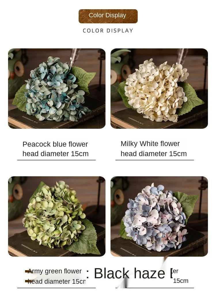 Artificial Silk Hydrangea – Realistic Flower Stem for Wedding Decor