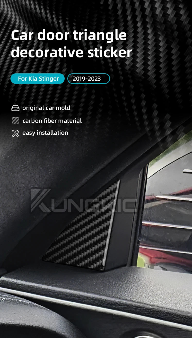 Carbon Fiber Door Triangle Trim – Interior Accessories for Kia Stinger