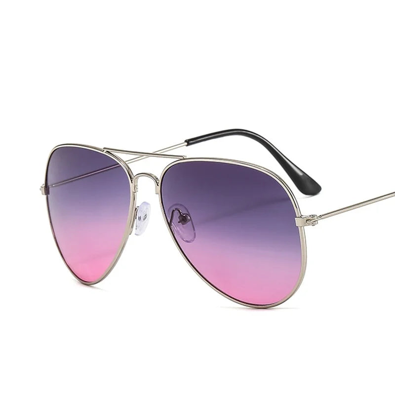 Double Bridge Aviator Sunglasses – Alloy Frame Gradient Lenses for Unisex Fashion