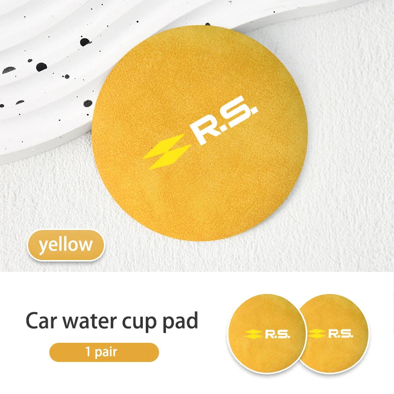 Suede Car Cup Holder Coasters – Anti-Slip Accessories for Renault Vehicles