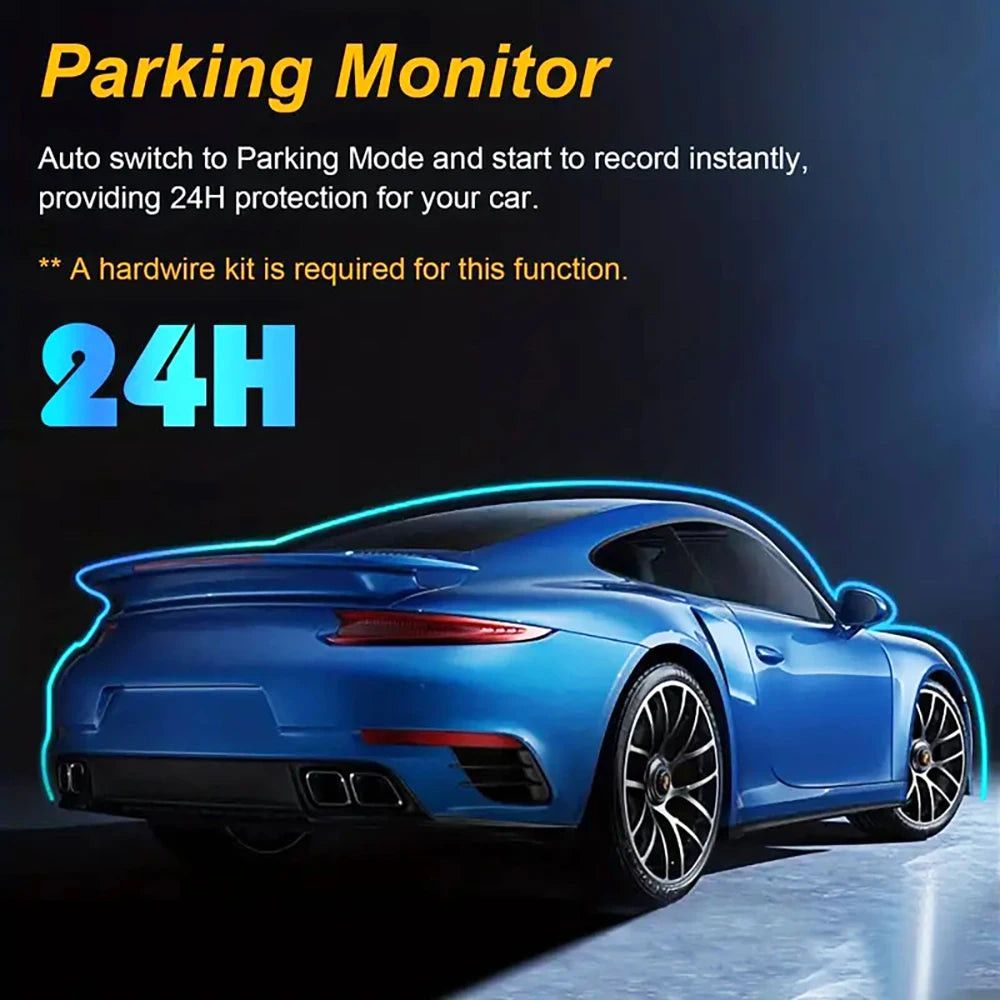 Triple Lens Dash Cam – 1080P Front and Rear Vehicle Recorder for Night Vision