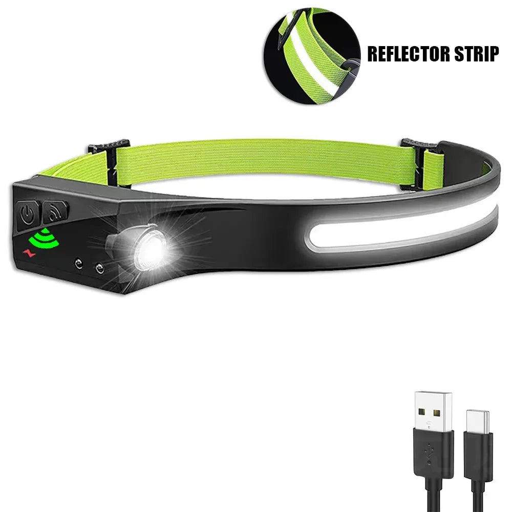 Rechargeable LED Sensor Headlamp – Motion Activated Light for Camping