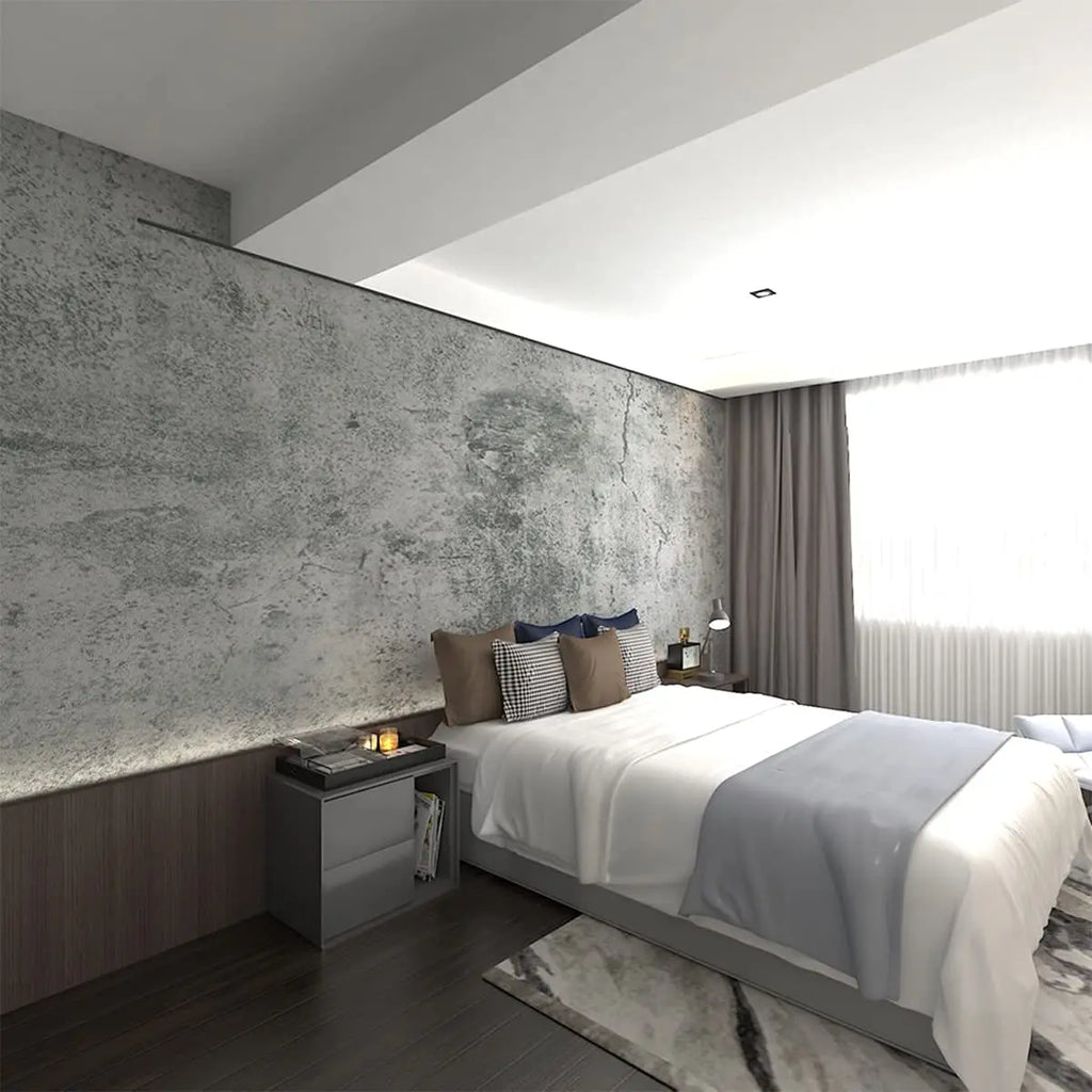Cement Gray Adhesive Wallpaper – 55cm Industrial Retro Decor for Home Walls
