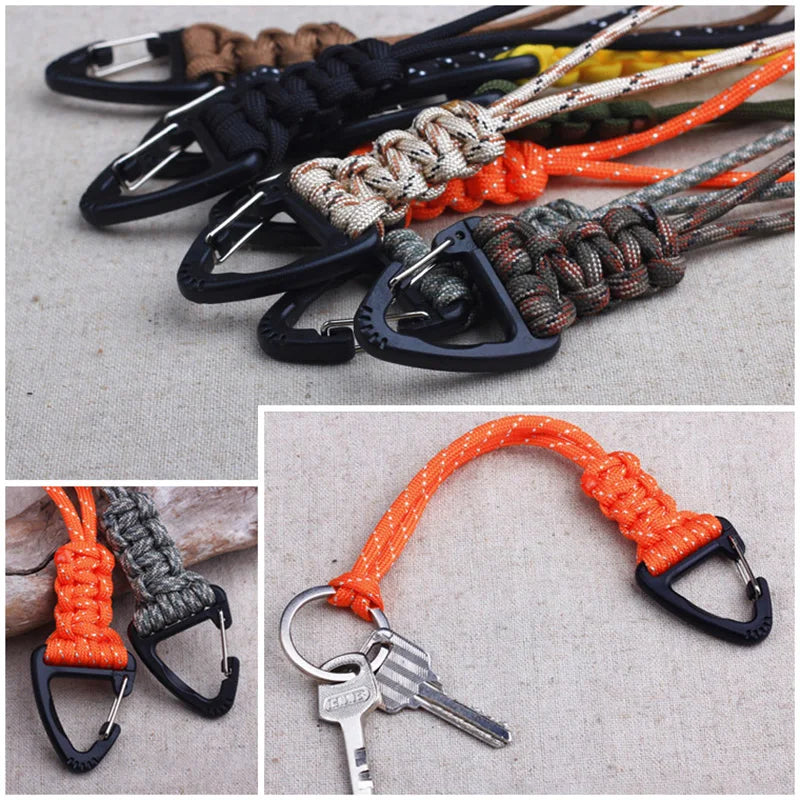 Braided Paracord Keychain – 20cm Military Nylon Lanyard for Outdoor Gear