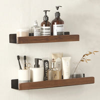 Corner Bathroom Shelf – Solid Wood Wall Mounted Organizer for Shower Storage