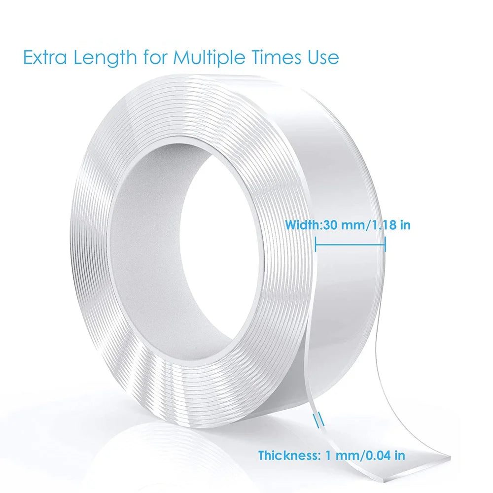 Transparent Nano Tape – Waterproof Reusable Adhesive for Home Improvements