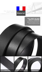 Genuine Leather Automatic Belt – Luxury Metal Buckle Strap for Men