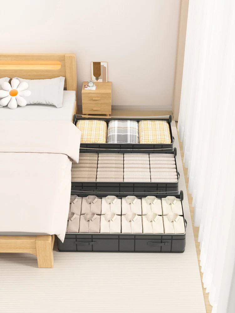 Foldable Large Underbed Storage Bag – Quilt and Clothing Organizer for Bedroom