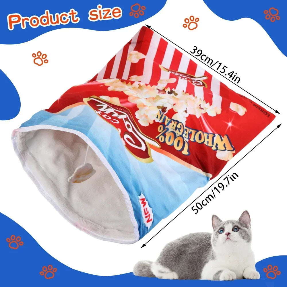 Collapsible Halloween Cat Tunnel – Gourmet Pattern Interactive Pet Toy