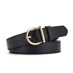 Genuine Leather Slim Belt – Adjustable Pin Buckle for Jeans and Casual Wear