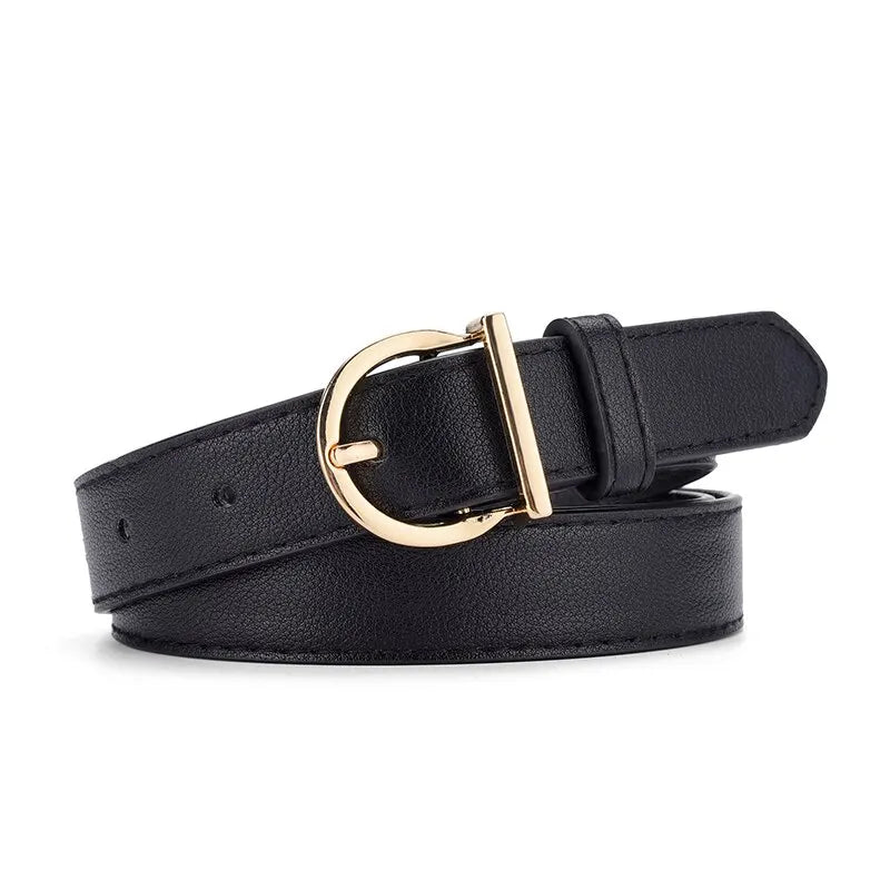Genuine Leather Slim Belt – Adjustable Pin Buckle for Jeans and Casual Wear