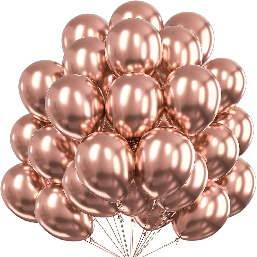 Metallic Assorted Balloons – Decorative Party Decor for Weddings and Birthdays