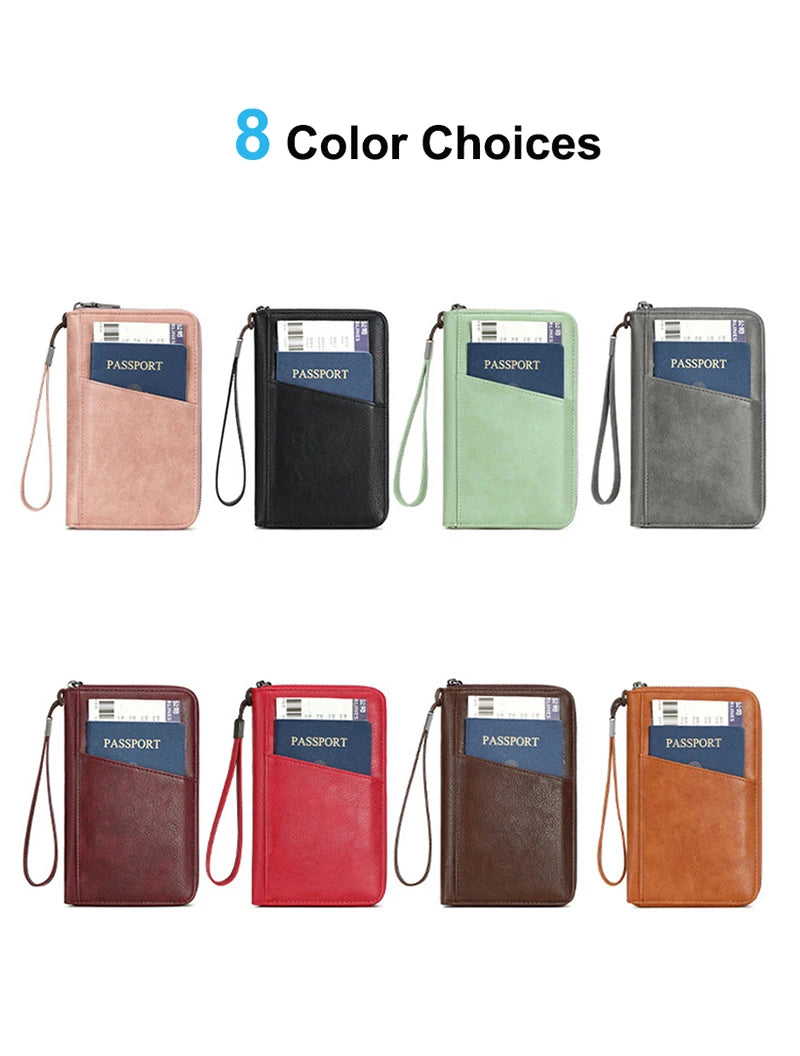 RFID Leather Passport Wallet – Anti-Theft Card Holder for Travel