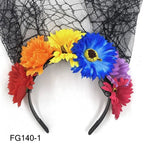 Mexican Rose Flower Crown – Boho Floral Headpiece for Halloween Party Wedding