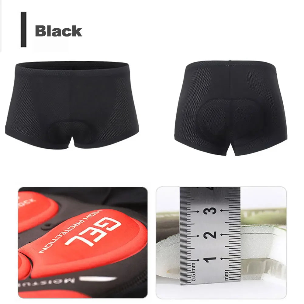 Padded Cycling Underwear – 5D Gel Shockproof Shorts for MTB Road Bike