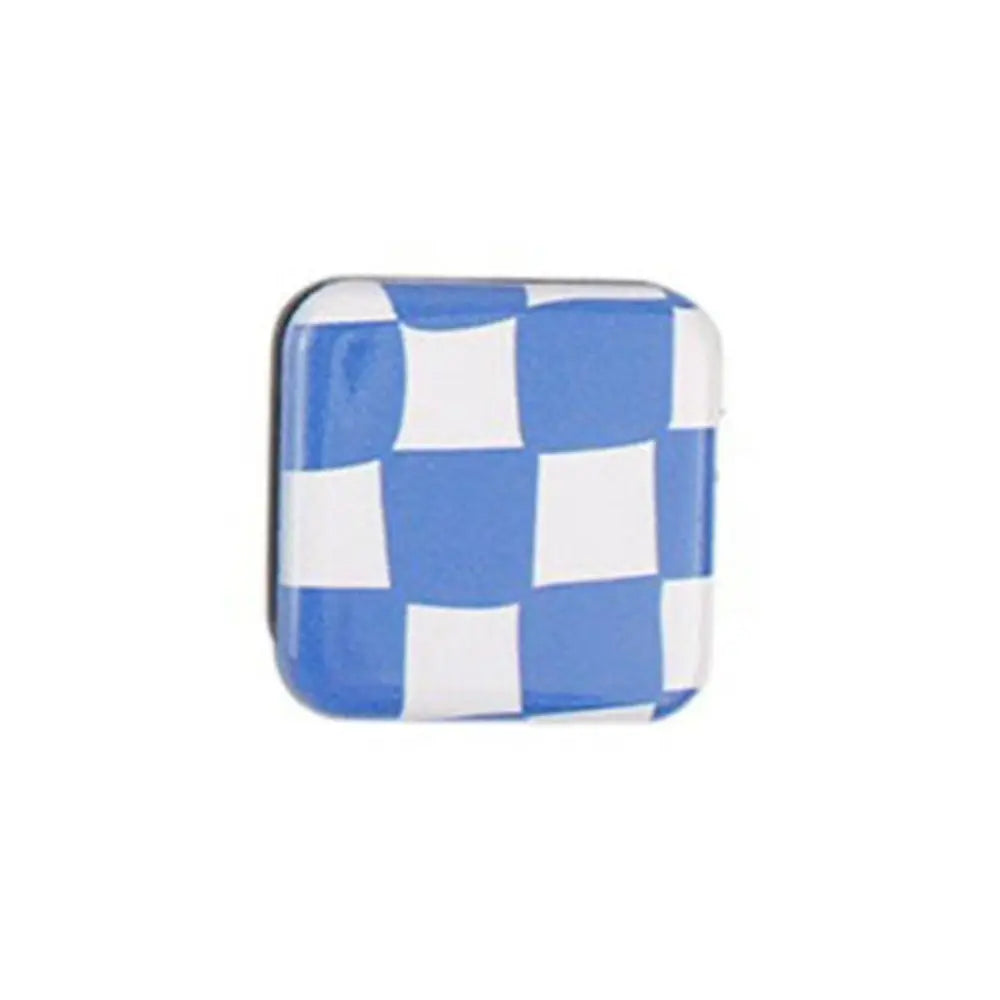Plaid Checkerboard Folding Mirror – Portable Makeup Accessory for Travel