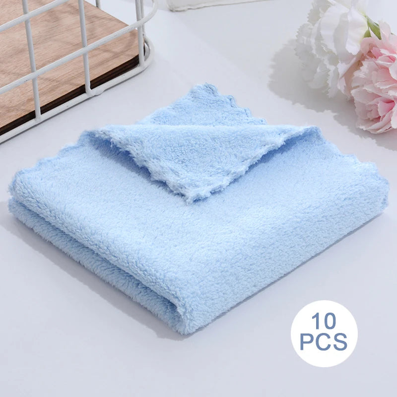 Coral Fleece Microfiber Towels – Thickened Soft Absorbent Cloth for Home Bath