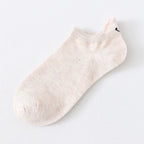 Embroidered Smiley Face Ankle Socks – Breathable Cotton for Casual Comfort