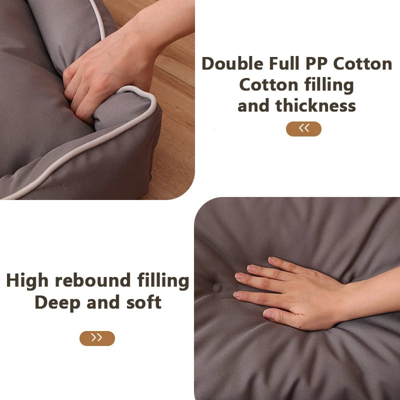 Waterproof Oxford Dog Bed – Thickened PP Cotton Mat for All Seasons
