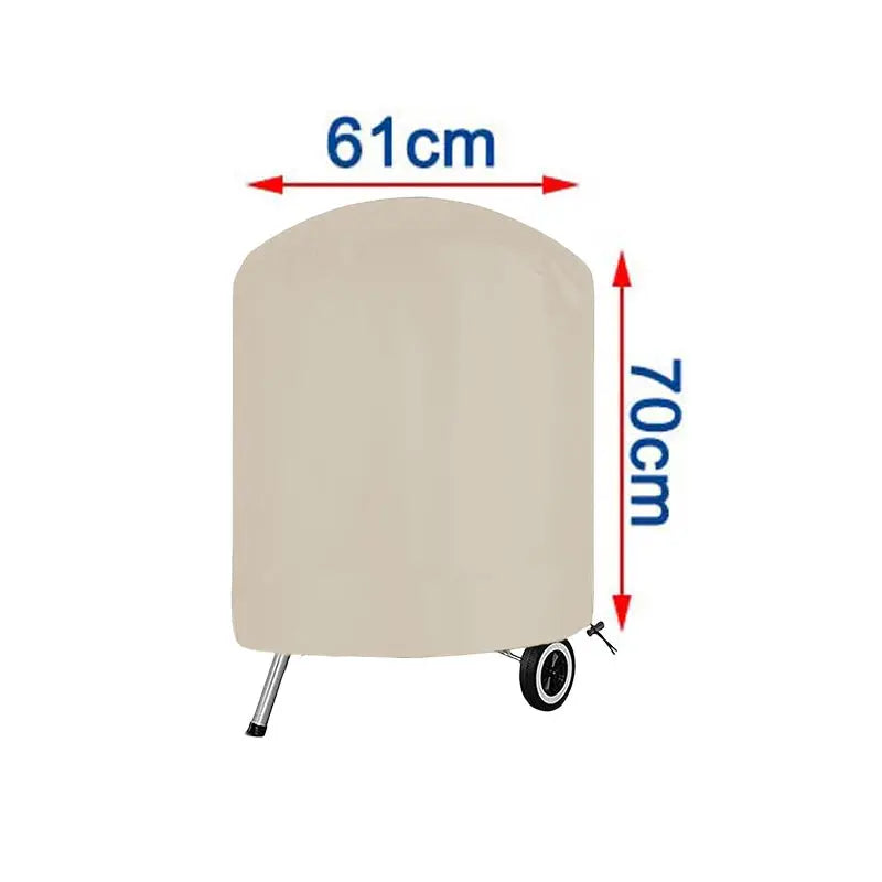 Round BBQ Grill Cover – 210D Oxford Waterproof Hood for Outdoor Cooking