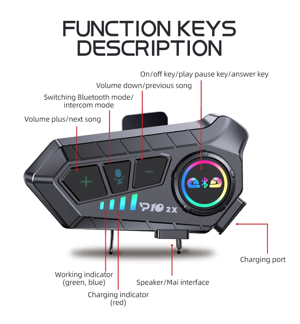 Wireless Motorcycle Intercom Headset – Bluetooth Helmet Audio for Riders