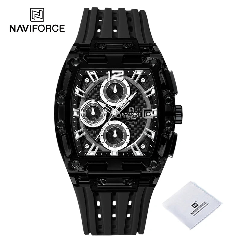 NAVIFORCE Silicone Chronograph Watch – Waterproof Sport Accessory for Men