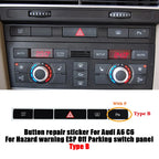 Climate Control Button Decals – Interior Repair Stickers for Audi A6 C6