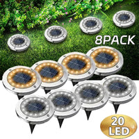 Solar LED Disk Lights – Waterproof Outdoor Landscape Path Lighting for Garden