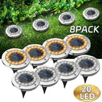 Solar LED Disk Lights – Waterproof Outdoor Landscape Path Lighting for Garden