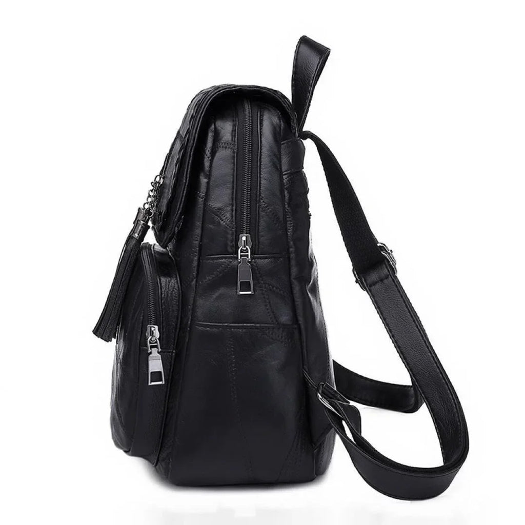 Leather Designer Backpack – Large Capacity Women’s Bag for Travel and School