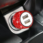 Bling Dual USB Car Charger – Diamond Fast Adapter for Women Interior Decor