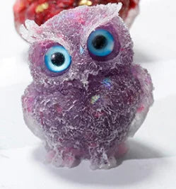Crystal Owl Ornament – Natural Gemstone Figurine for Home Decor and Aquarium