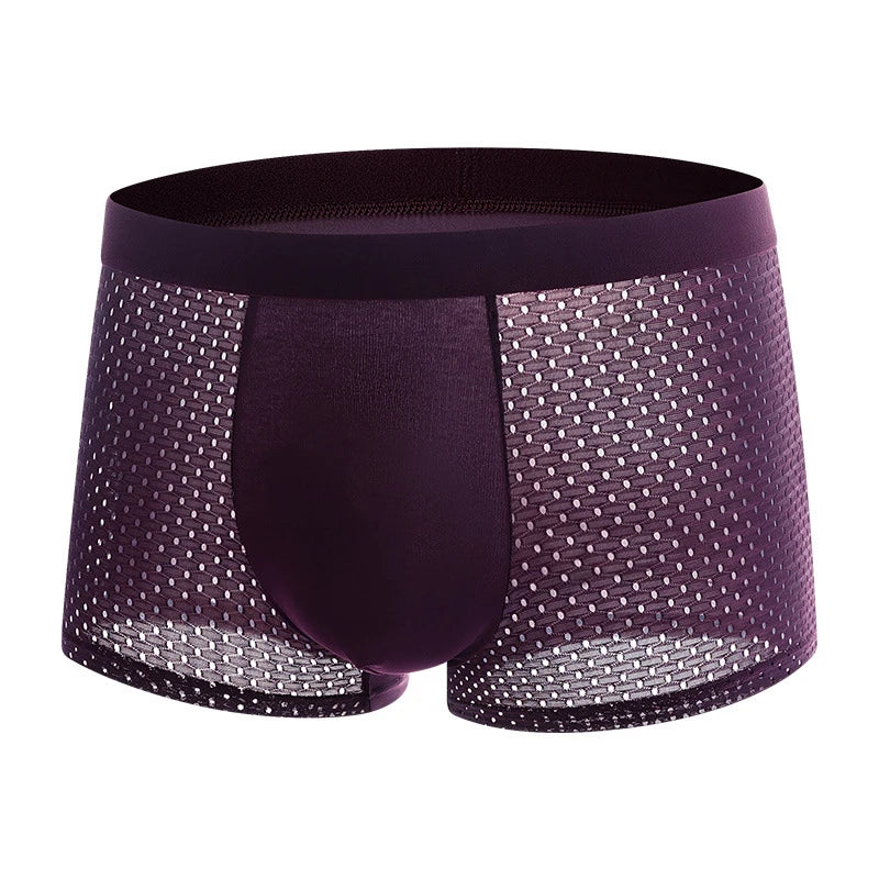 Ice Silk Mesh Boxer Briefs – Breathable Plus Size Underwear for Summer