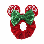Velvet Sequin Mouse Ear Scrunchies – Elastic Hair Accessories for Kids Party