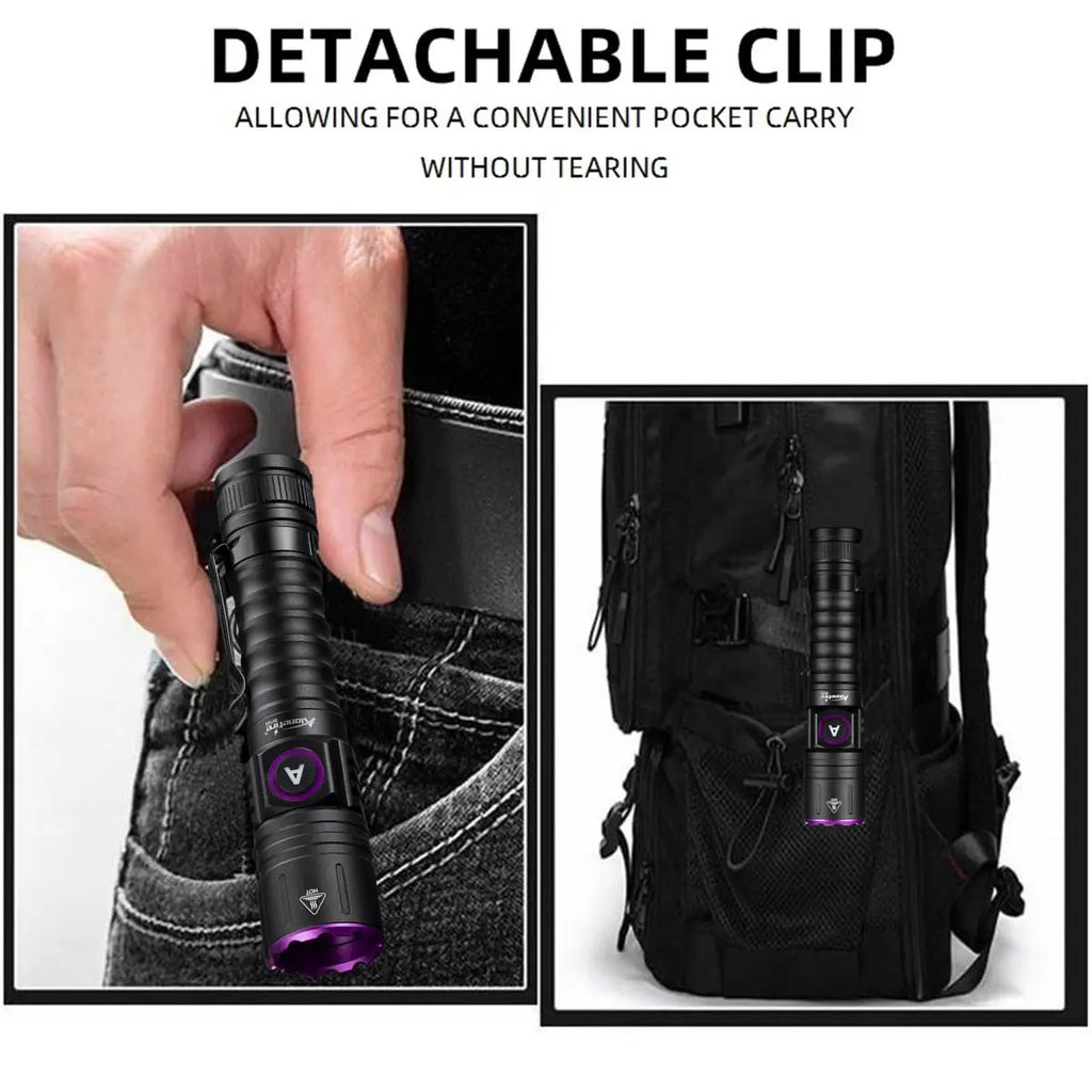 15W UV 365nm Blacklight Flashlight – Rechargeable Torch for Pet Urine Detection