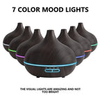 Wood Grain Aroma Diffuser – 550ml USB Humidifier for Home Relaxation