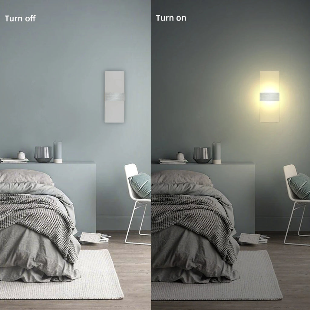 Modern Minimalist Wall Lamp – Aluminum LED Sconce for Bedroom and Living Room