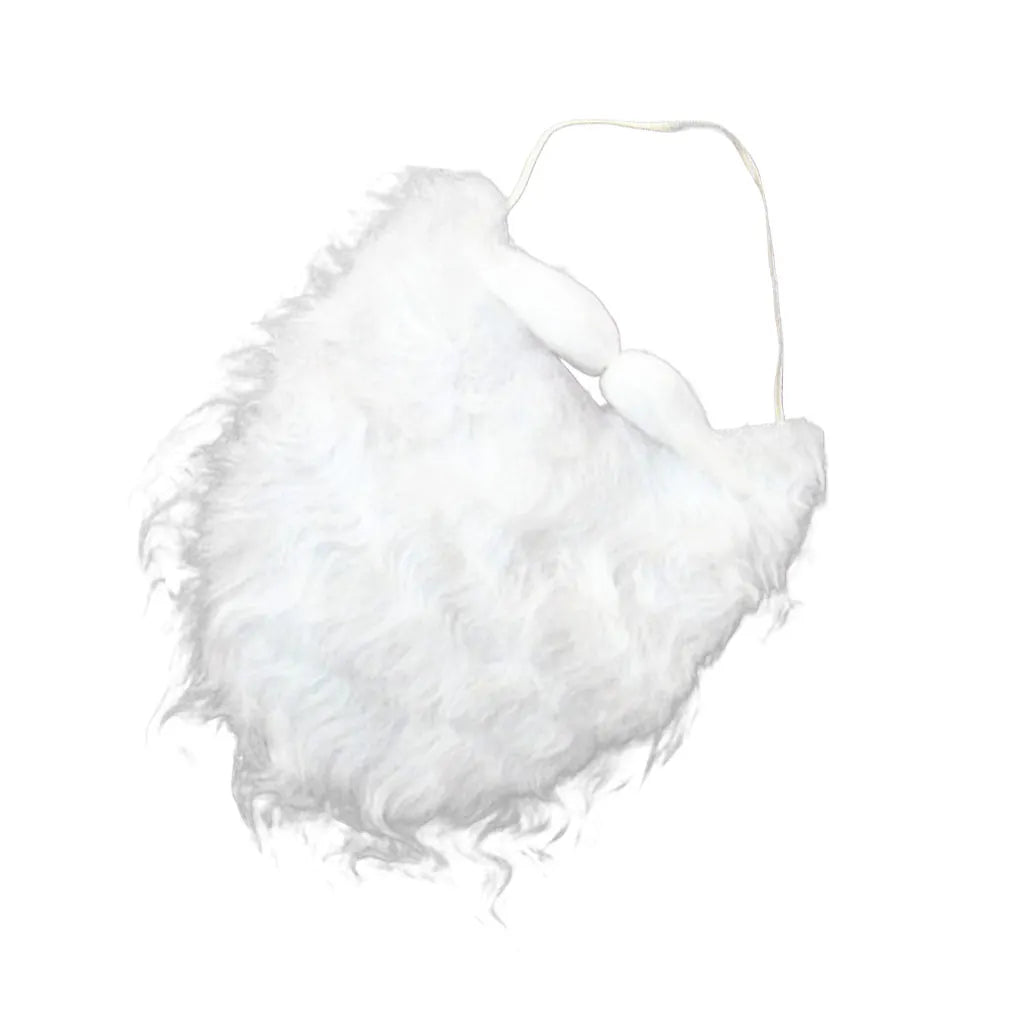 Santa Claus Fake Beard and Moustache – White Facial Hair for Christmas Cosplay